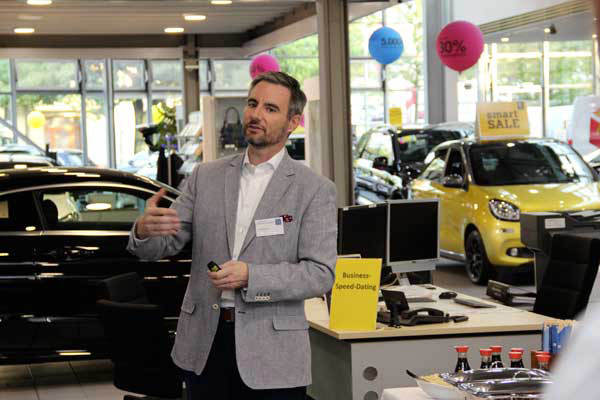 Jon Püschel, Gastgeber beim Business-Speeddating der Initiative Reinickendorf